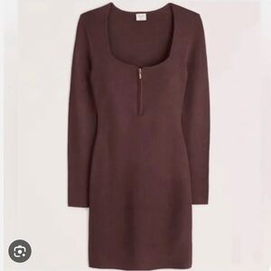 NEW with tags - Abercrombie & Fitch long sleeve half zip midi dress